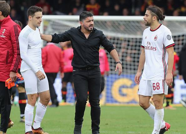 Gattuso, Rodriguez & Bonaventura dopo (Benevento vs AC Milan)