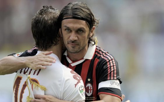 Francesco Totti and Paolo Maldini (Roma vs Milan)
