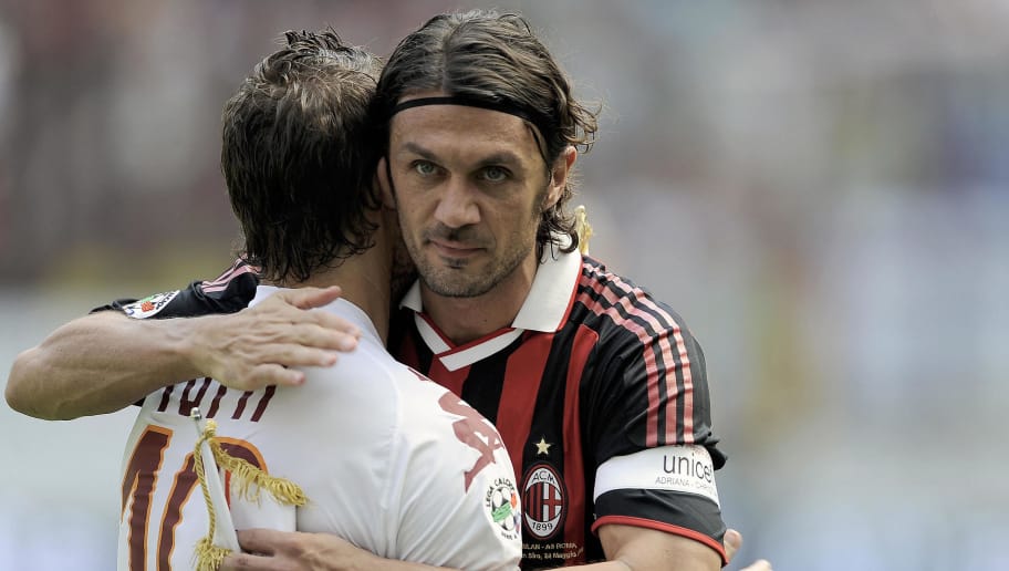 Francesco Totti and Paolo Maldini (Roma vs Milan)