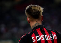 Samu Castillejo celebrates his AC Milan debut