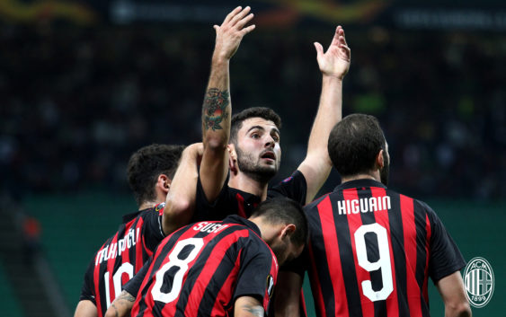 Patrick Cutrone and Higuain (AC Milan vs Olympiacos)