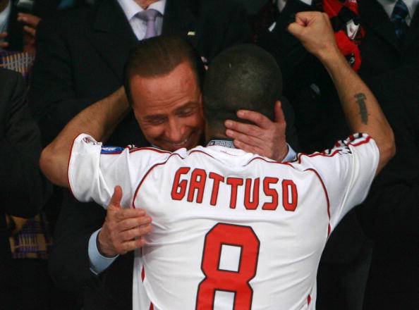 Gennaro Gattuso and Silvio Berlusconi
