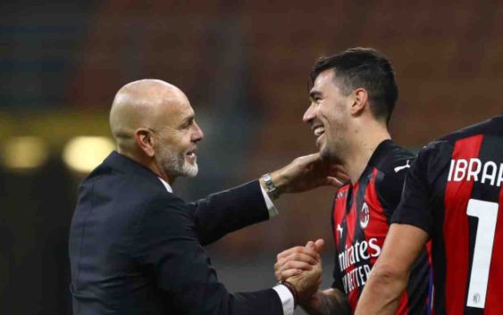 Stefano Pioli and Alessio Romagnoli