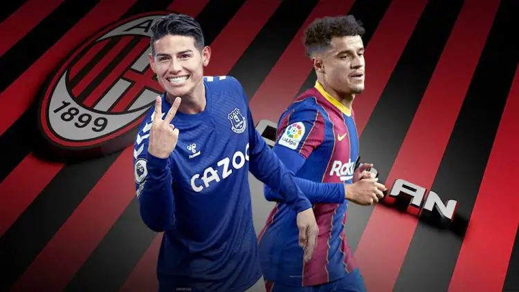 philippe coutinho james rodriguez ac milan