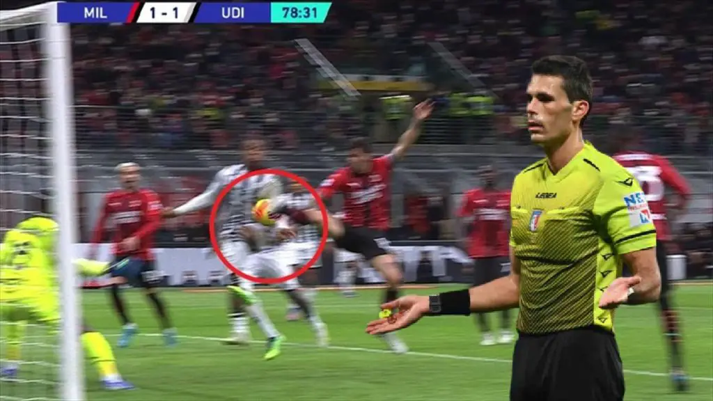 Referee Matteo milan udinese